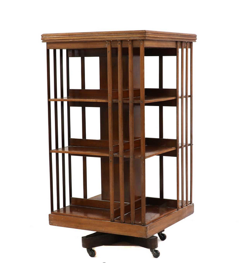 Victorian walnut revolving bookcase