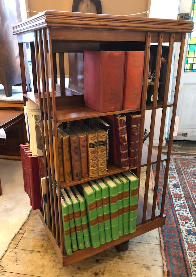 Victorian walnut revolving bookcase