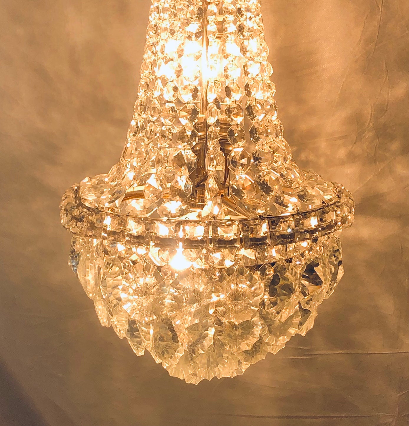 Antique Crystal Glass chandelier.