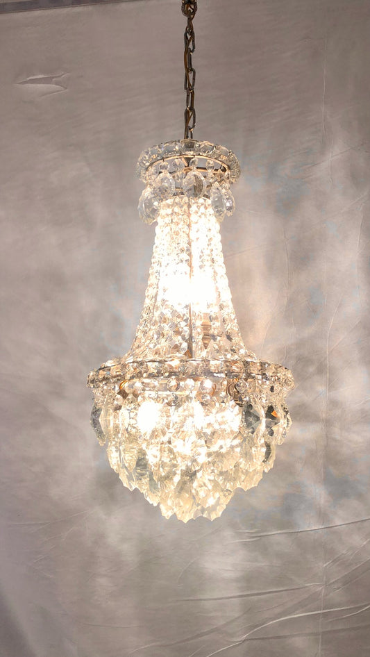 Antique Crystal Glass chandelier.