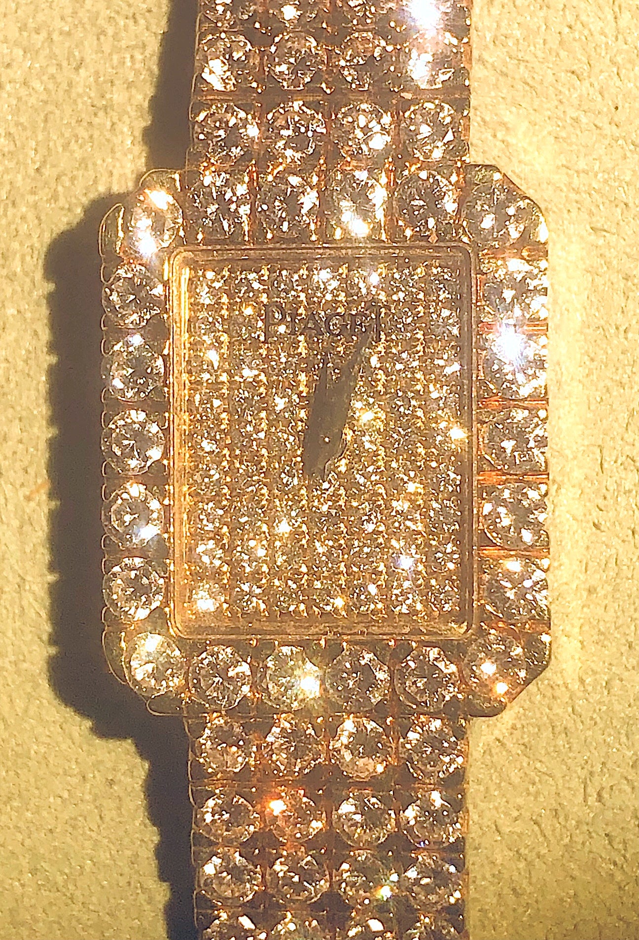 Vintage Piaget Halo Watch. 18 Ct gold,  8cts natural diamonds