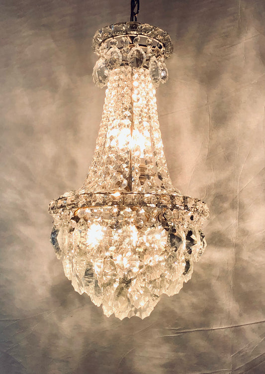 Antique Crystal Glass chandelier.
